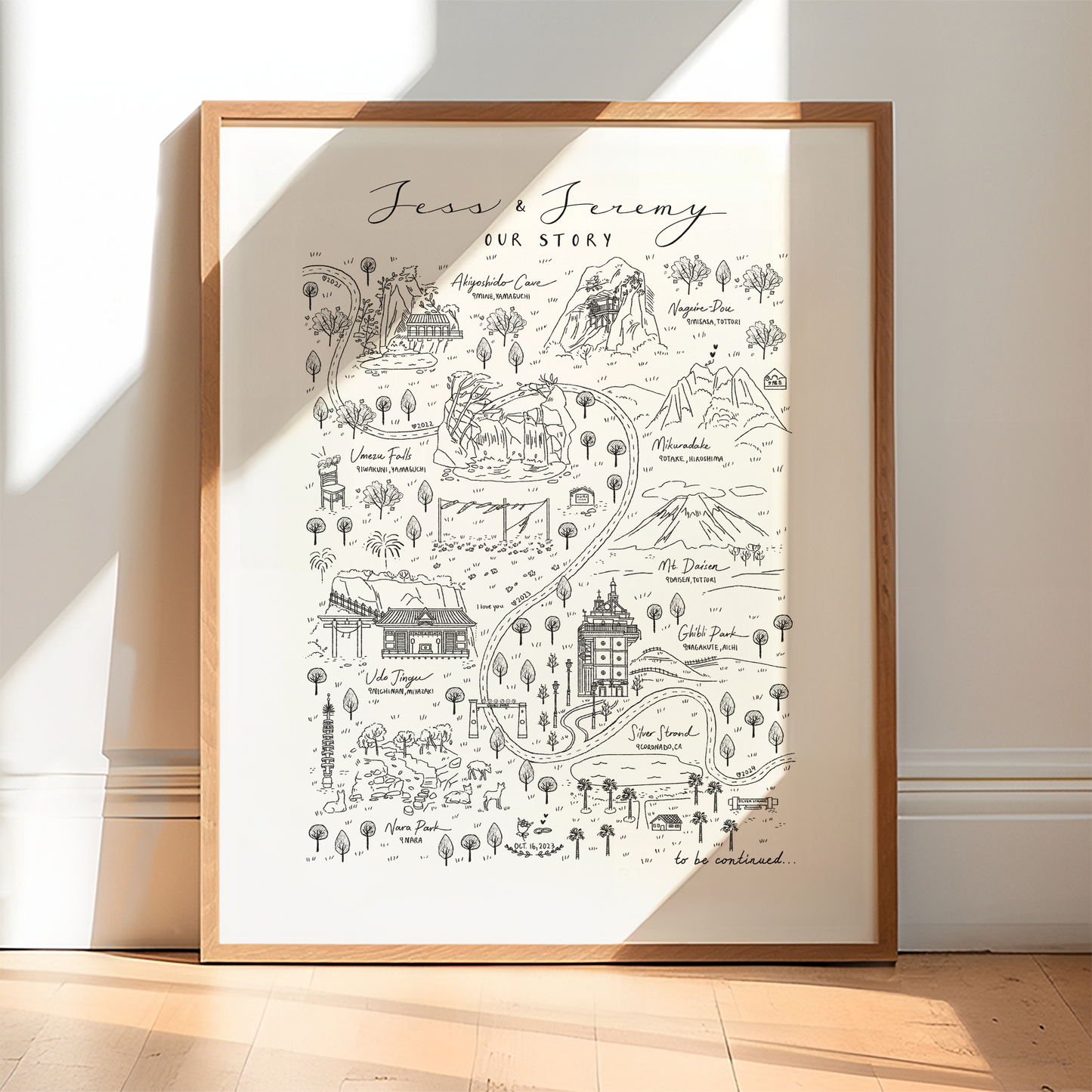 Digital Custom Love Story Map