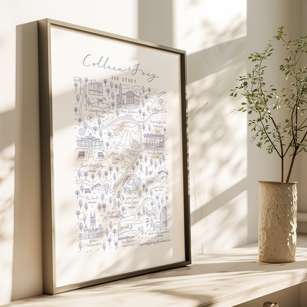 Digital Custom Love Story Map